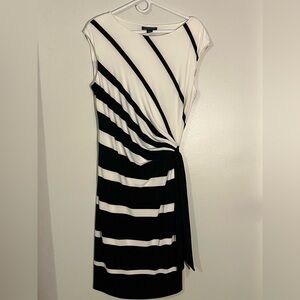 Ralph Lauren Black and White Asymmetrical Dress Sz 16